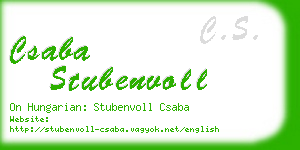 csaba stubenvoll business card